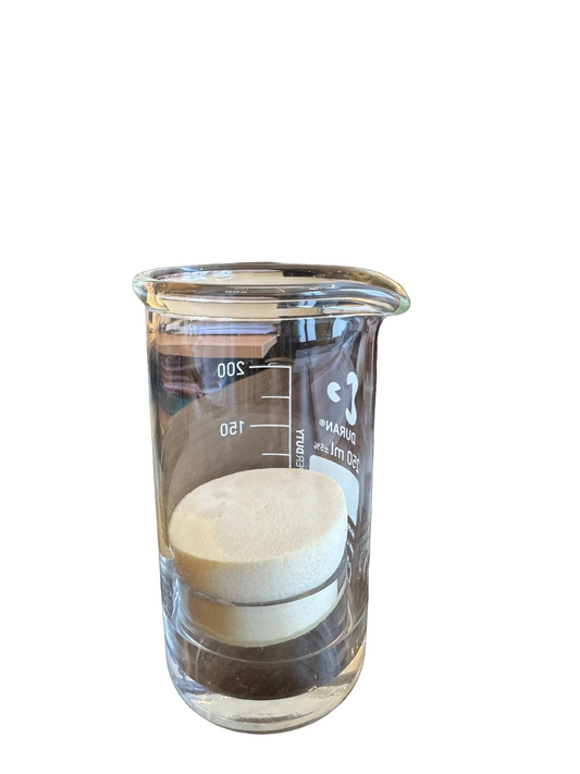 Class beaker with a in vitro feeding chamber plus a stopper