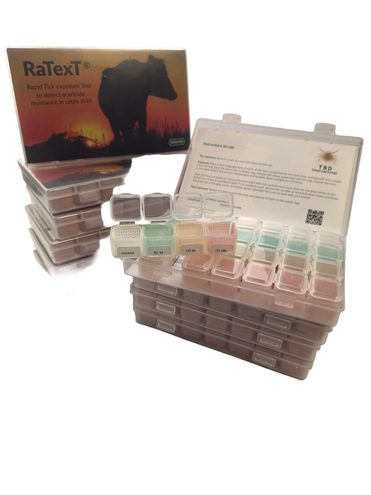Stack of 10 RaTexT containers 